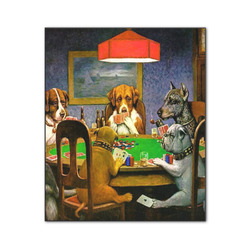 Dogs Playing Poker by C.M.Coolidge Wood Print - 20x24