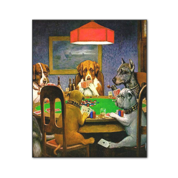 Dogs Playing Poker by C.M.Coolidge 20x24 Wood Print - Front View