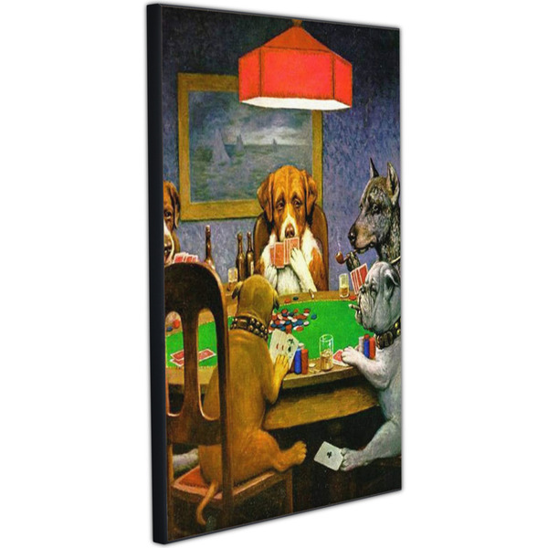 Dogs Playing Poker by C.M.Coolidge 20x30 Wood Print - Angle View