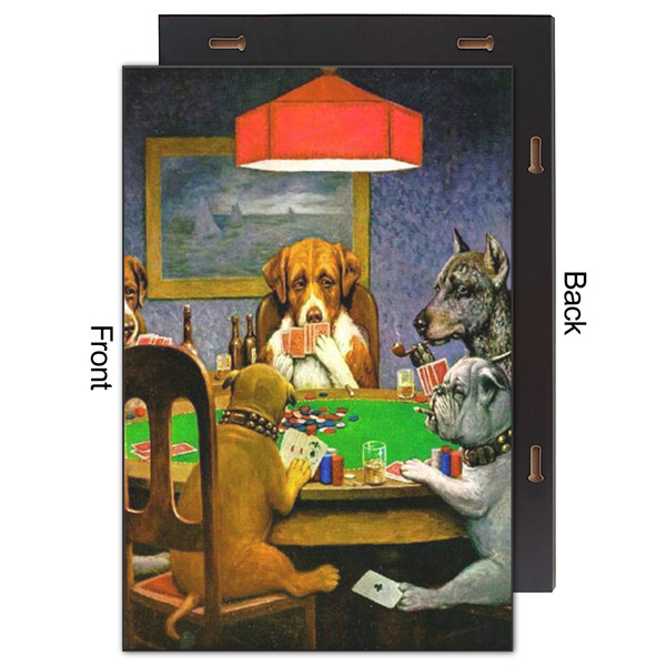 Dogs Playing Poker by C.M.Coolidge 20x30 Wood Print - Front & Back View