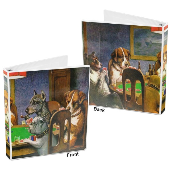 Dogs Playing Poker by C.M.Coolidge 3-Ring Binder Front and Back