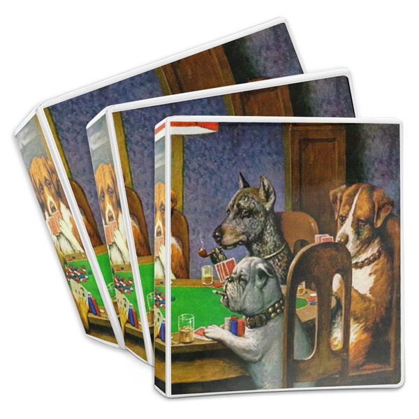 Custom Dogs Playing Poker by C.M.Coolidge 3-Ring Binder
