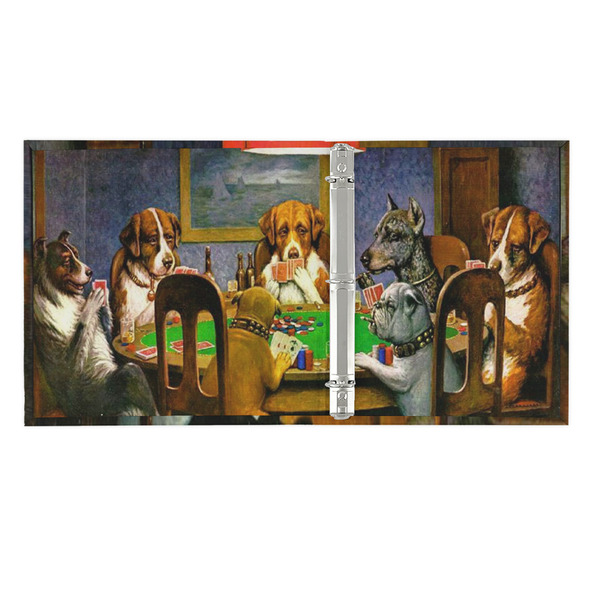 Dogs Playing Poker by C.M.Coolidge 3 Ring Binders - Full Wrap - 1" - OPEN INSIDE
