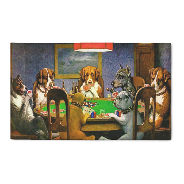 Custom Dogs Playing Poker by C.M.Coolidge 3' x 5' Indoor Area Rug