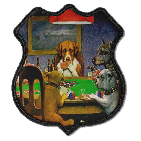 Custom Dogs Playing Poker by C.M.Coolidge Iron On Shield Patch C