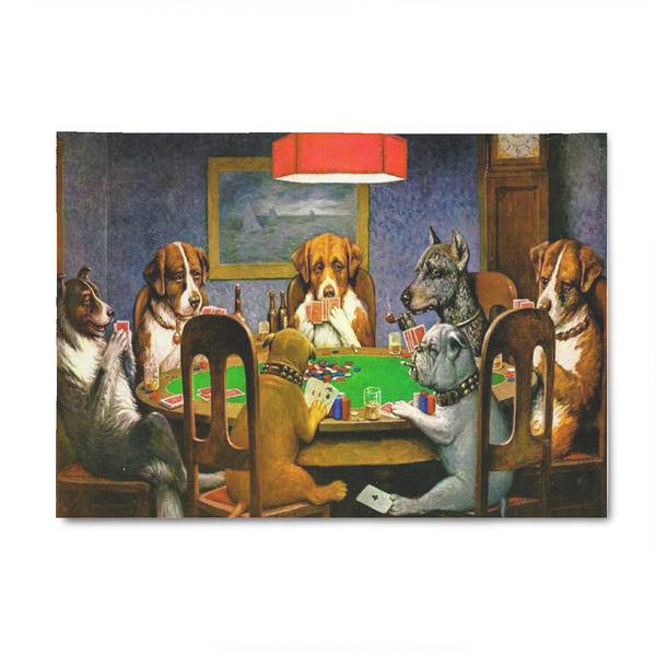 Custom Dogs Playing Poker by C.M.Coolidge 4' x 6' Patio Rug