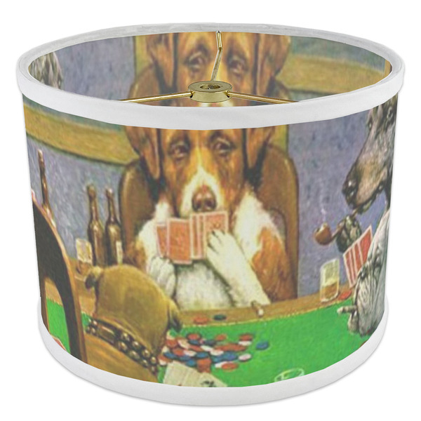 Dogs Playing Poker by C.M.Coolidge 8" Drum Lampshade - ANGLE Poly-Film