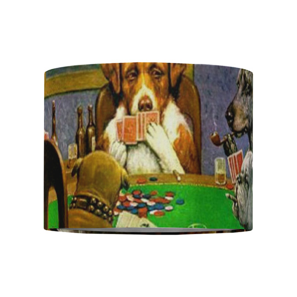 Dogs Playing Poker by C.M.Coolidge 8" Drum Lampshade - FRONT (Fabric)