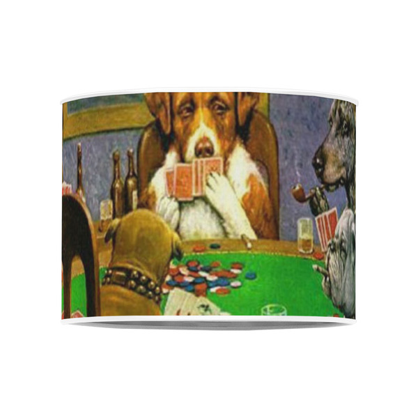 Dogs Playing Poker by C.M.Coolidge 8" Drum Lampshade - FRONT (Poly Film)
