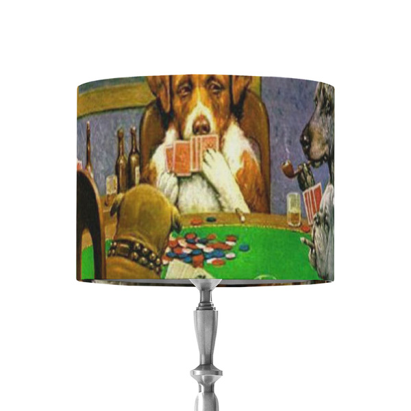 Custom Dogs Playing Poker by C.M.Coolidge 8" Drum Lamp Shade - Fabric