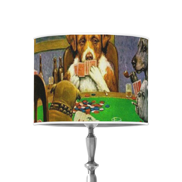 Custom Dogs Playing Poker by C.M.Coolidge 8" Drum Lamp Shade - Poly-film