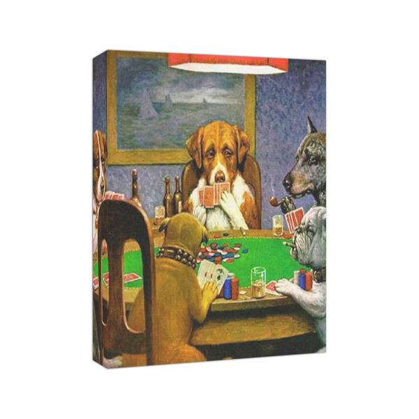 Dogs Playing Poker by C.M.Coolidge 8x10 - Canvas Print - Angled View