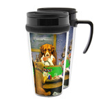 Dogs Playing Poker by C.M.Coolidge Acrylic Travel Mug