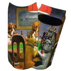 Dogs Playing Poker by C.M.Coolidge Adult Ankle Socks