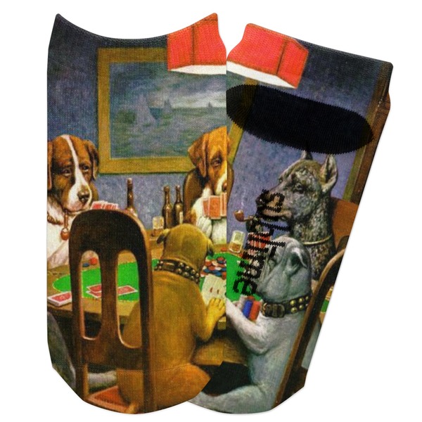 Custom Dogs Playing Poker by C.M.Coolidge Adult Ankle Socks