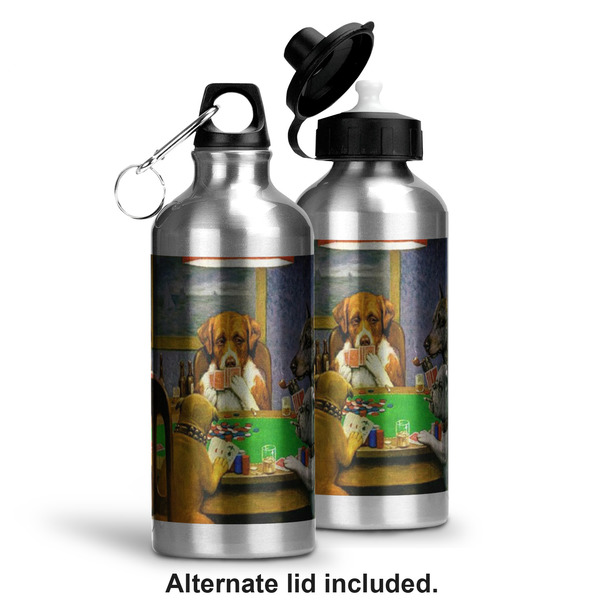 Dogs Playing Poker by C.M.Coolidge Aluminum Water Bottle - Alternate lid options