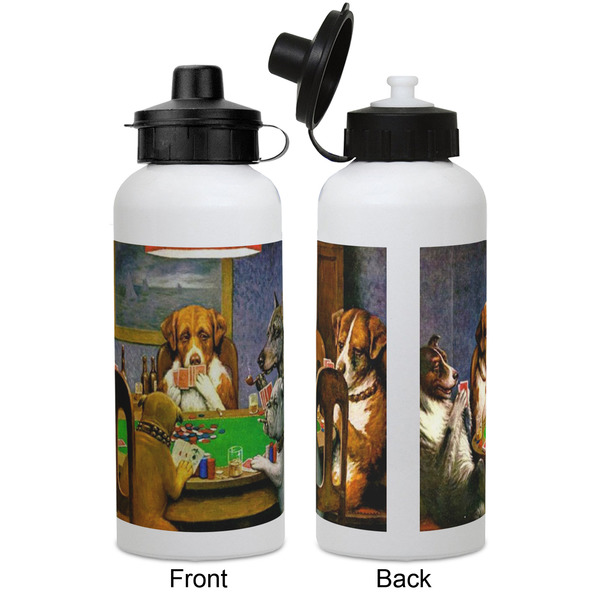 Dogs Playing Poker by C.M.Coolidge Aluminum Water Bottle - White APPROVAL