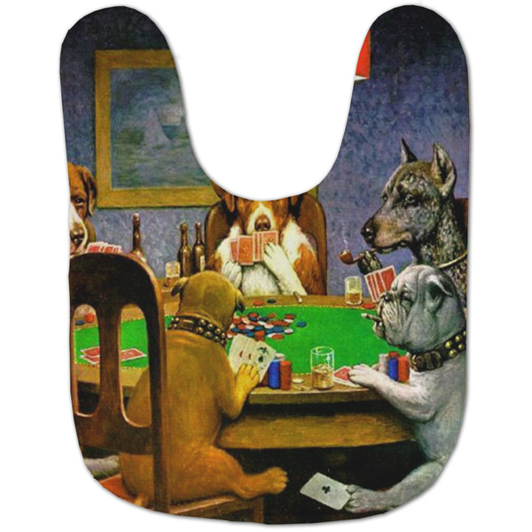 Dogs Playing Poker by C.M.Coolidge Baby Bib - AFT flat