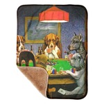 Dogs Playing Poker by C.M.Coolidge Sherpa Baby Blanket - 30" x 40"