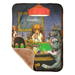 Dogs Playing Poker by C.M.Coolidge Sherpa Baby Blanket - 30" x 40"