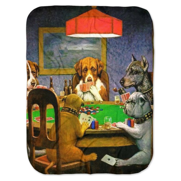 Custom Dogs Playing Poker by C.M.Coolidge Baby Swaddling Blanket