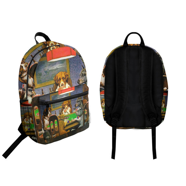 Dogs Playing Poker by C.M.Coolidge Backpack front and back - Apvl