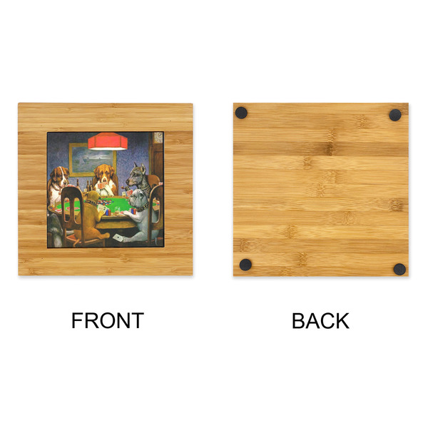 Dogs Playing Poker by C.M.Coolidge Bamboo Trivet with 6" Tile - APPROVAL