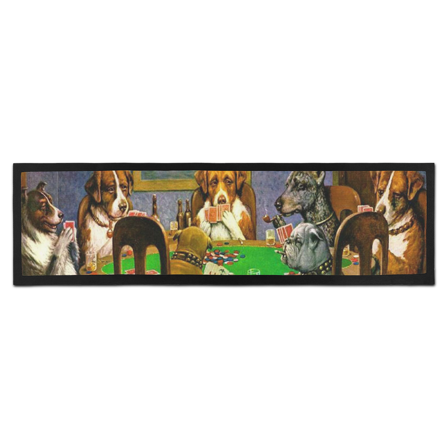 Custom Dogs Playing Poker by C.M.Coolidge Bar Mat | YouCustomizeIt