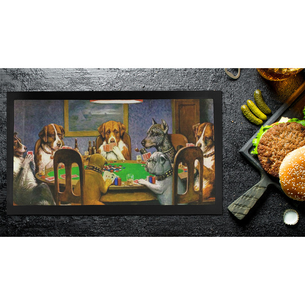 Dogs Playing Poker by C.M.Coolidge Bar Mat - Small - LIFESTYLE