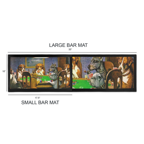 Dogs Playing Poker by C.M.Coolidge Bar Mats - Sizing Chart