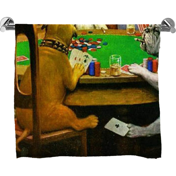 Custom Dogs Playing Poker by C.M.Coolidge Bath Towel