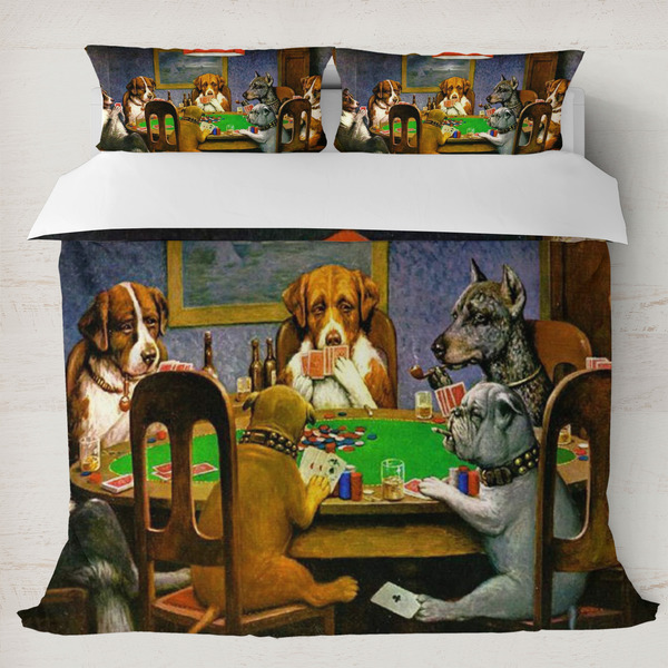 Custom Dogs Playing Poker 1903 C.M.Coolidge Duvet Cover Set - King