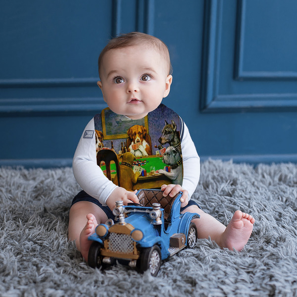 Dogs Playing Poker by C.M.Coolidge Bib Lifestyle Boy