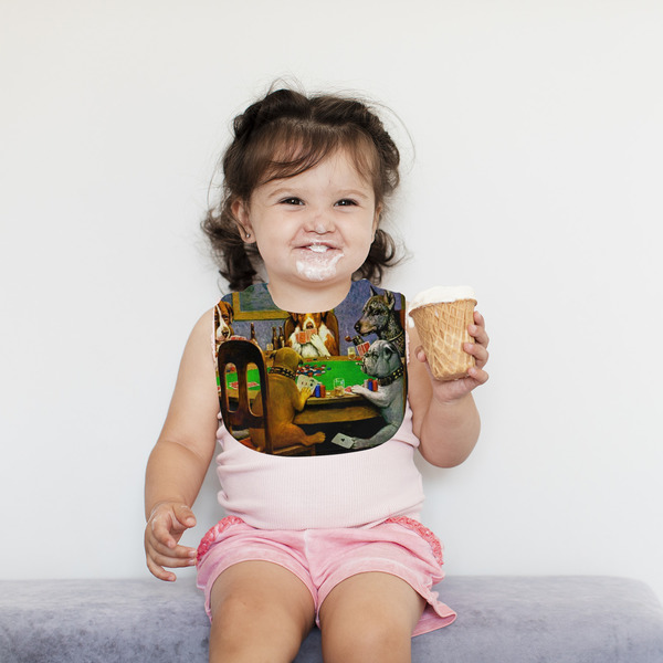 Dogs Playing Poker by C.M.Coolidge Bib Lifestyle Girl