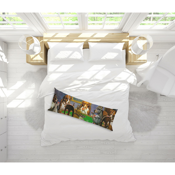 Dogs Playing Poker by C.M.Coolidge Body Pillow - LIFESTYLE