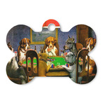 Dogs Playing Poker by C.M.Coolidge Bone Shaped Dog ID Tag