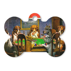 Dogs Playing Poker by C.M.Coolidge Bone Shaped Dog ID Tag