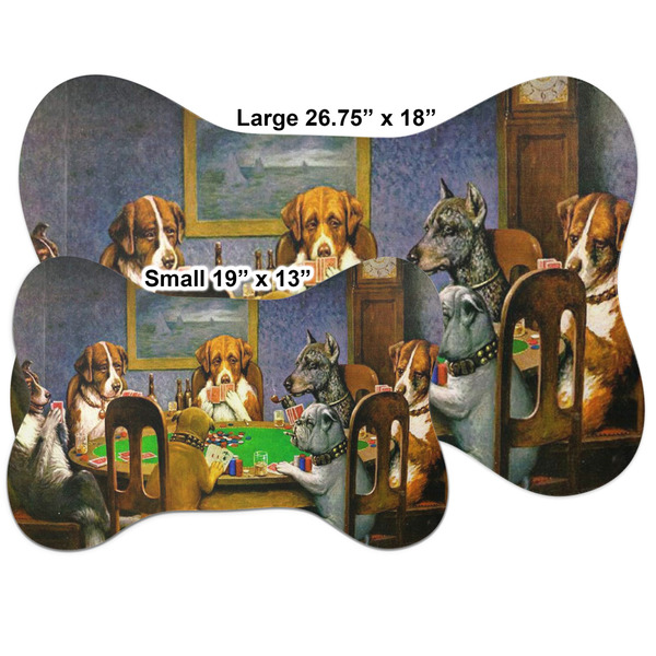 Dogs Playing Poker by C.M.Coolidge Bone Shaped Mat Comparison