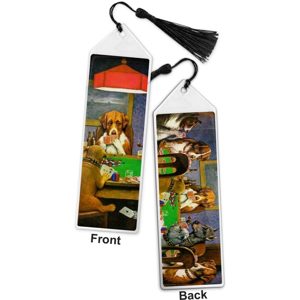 Dogs Playing Poker by C.M.Coolidge Bookmark with tassel - Front and Back