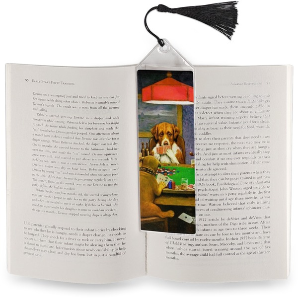 Dogs Playing Poker by C.M.Coolidge Bookmark with tassel - In book
