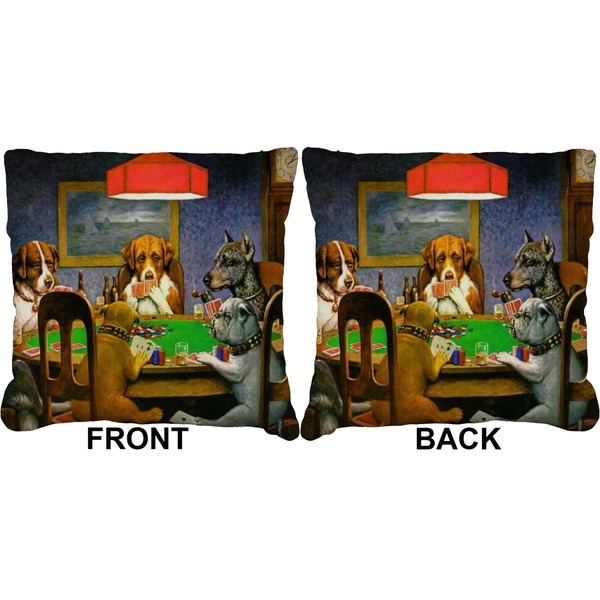 Dogs Playing Poker by C.M.Coolidge Burlap Pillow Approval