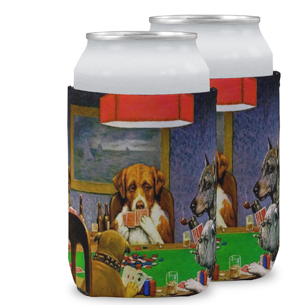 Custom Dogs Playing Poker by C.M.Coolidge Can Cooler (12 oz)
