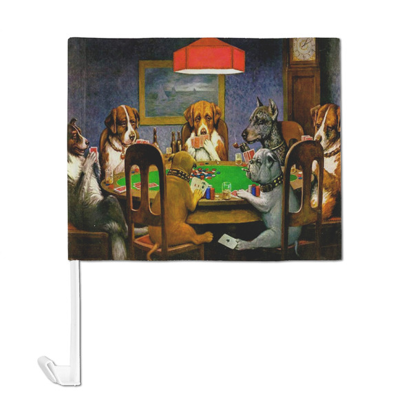 Dogs Playing Poker by C.M.Coolidge Car Flag - Large - FRONT
