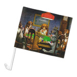Dogs Playing Poker by C.M.Coolidge Car Flag