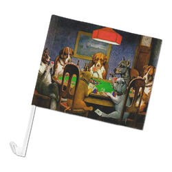 Dogs Playing Poker by C.M.Coolidge Car Flag - Large