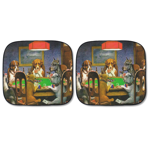Dogs Playing Poker by C.M.Coolidge Car Sun Shades - FRONT