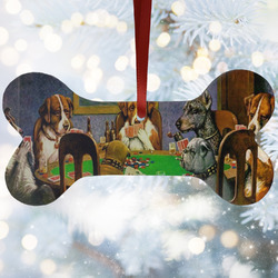 Dogs Playing Poker by C.M.Coolidge Ceramic Dog Ornament
