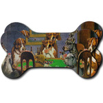 Dogs Playing Poker by C.M.Coolidge Ceramic Dog Ornament - Front & Back