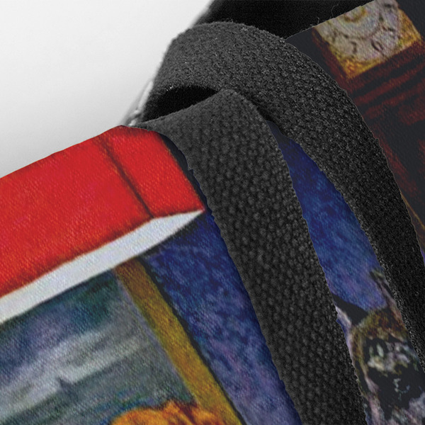 Dogs Playing Poker by C.M.Coolidge Closeup of Tote w/Black Handles