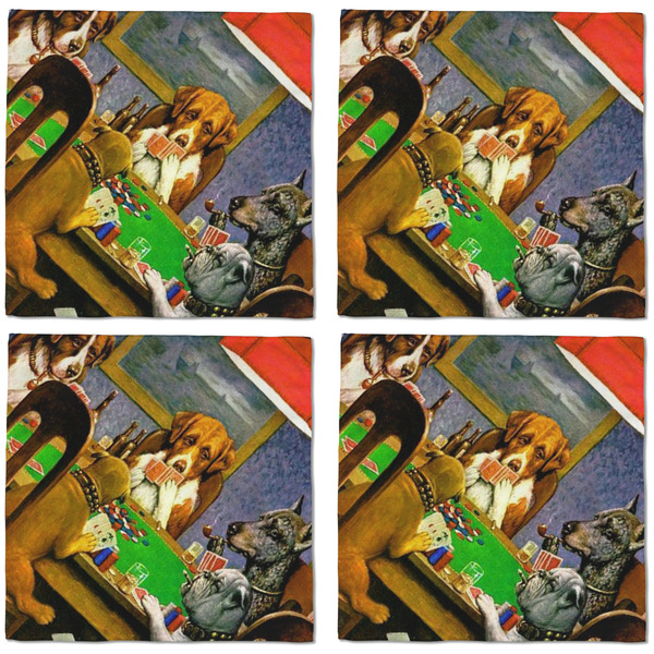 Dogs Playing Poker by C.M.Coolidge Cloth Napkins - Personalized Dinner (APPROVAL) Set of 4
